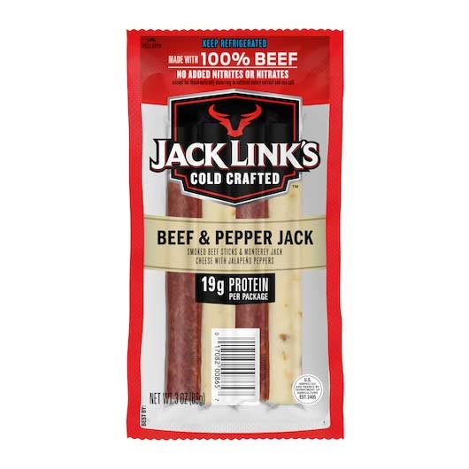 Jack Links Original Beef and Pepper Jack Cheese Stick, 3 Ounce -- 48 per case