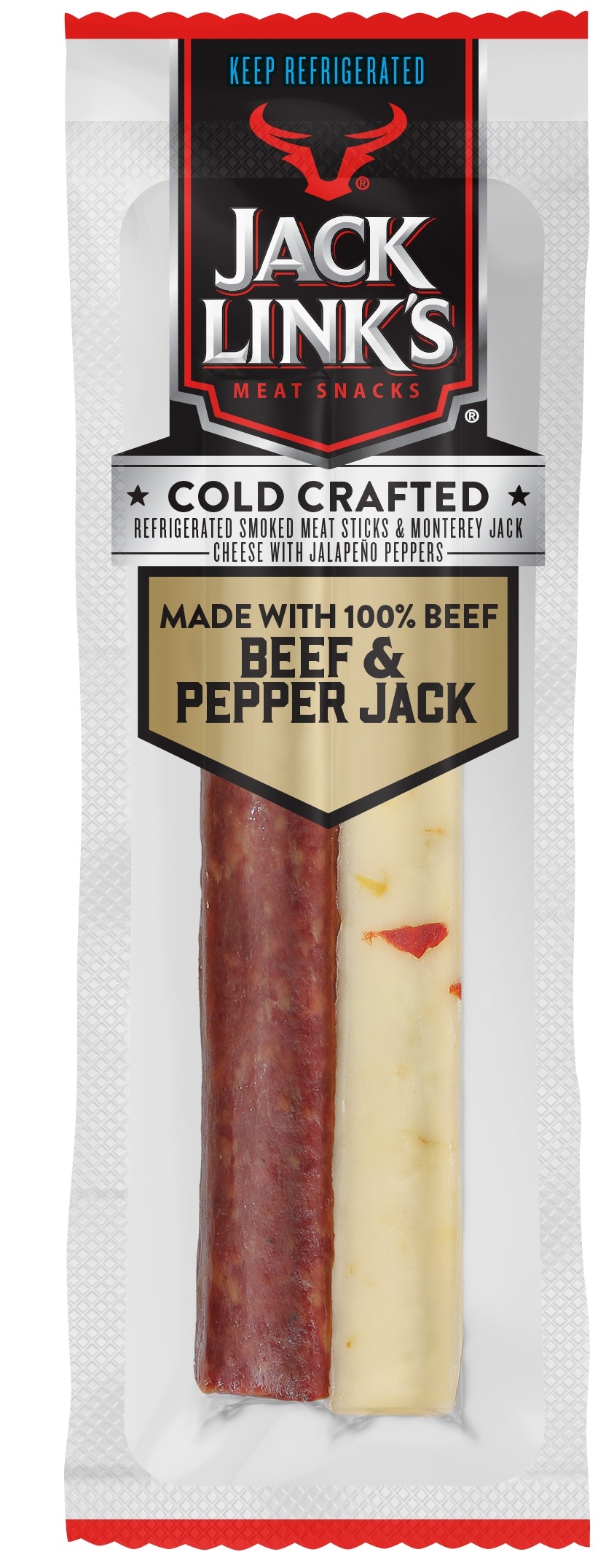 Jack Links Original Beef and Pepper Jack Cheese Sticks, 1.5 Ounce -- 16 per case.