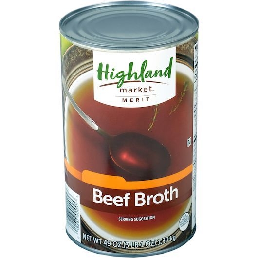 Highland Market Merit Beef Broth, 49 Ounce -- 12 per case