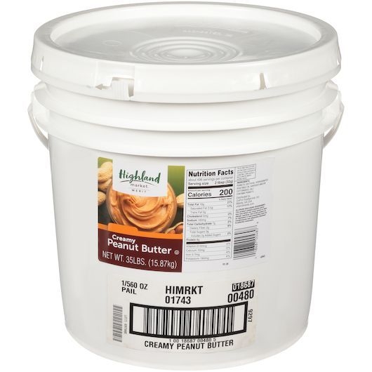 Highland Market Merit Creamy Peanut Butter, 35 Pound Pail
