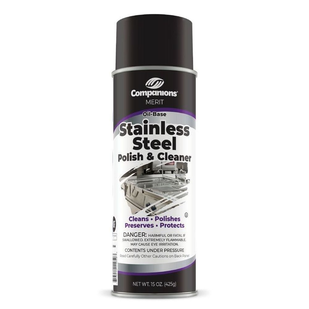 Companions Oil Base Clear Unscented Stainless Steel Polish and Cleaner, 15 Ounce Aerosol -- 6 per case.