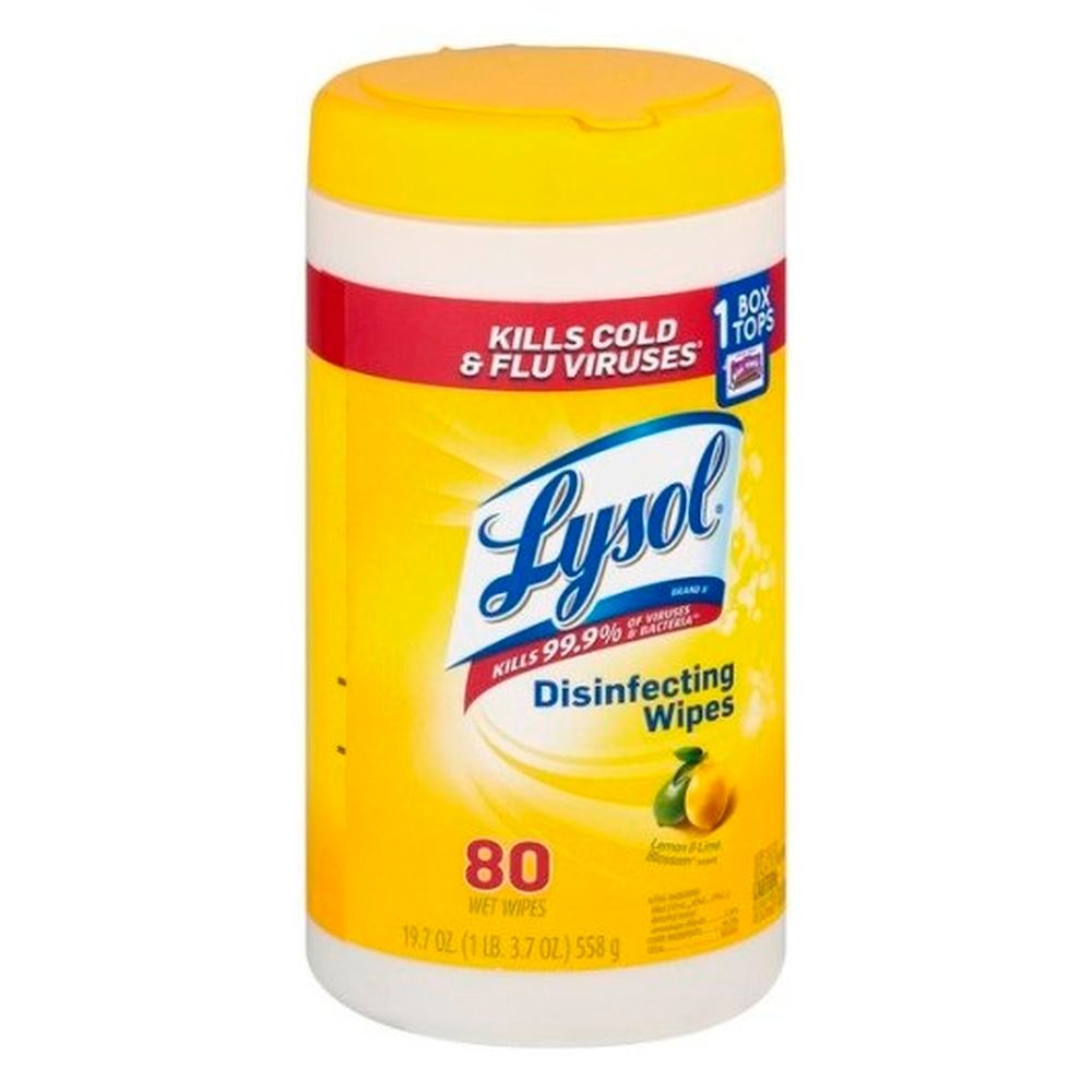 Lysol Citrus Scent Sanitizing Wipes, 80 count -- 6 per case