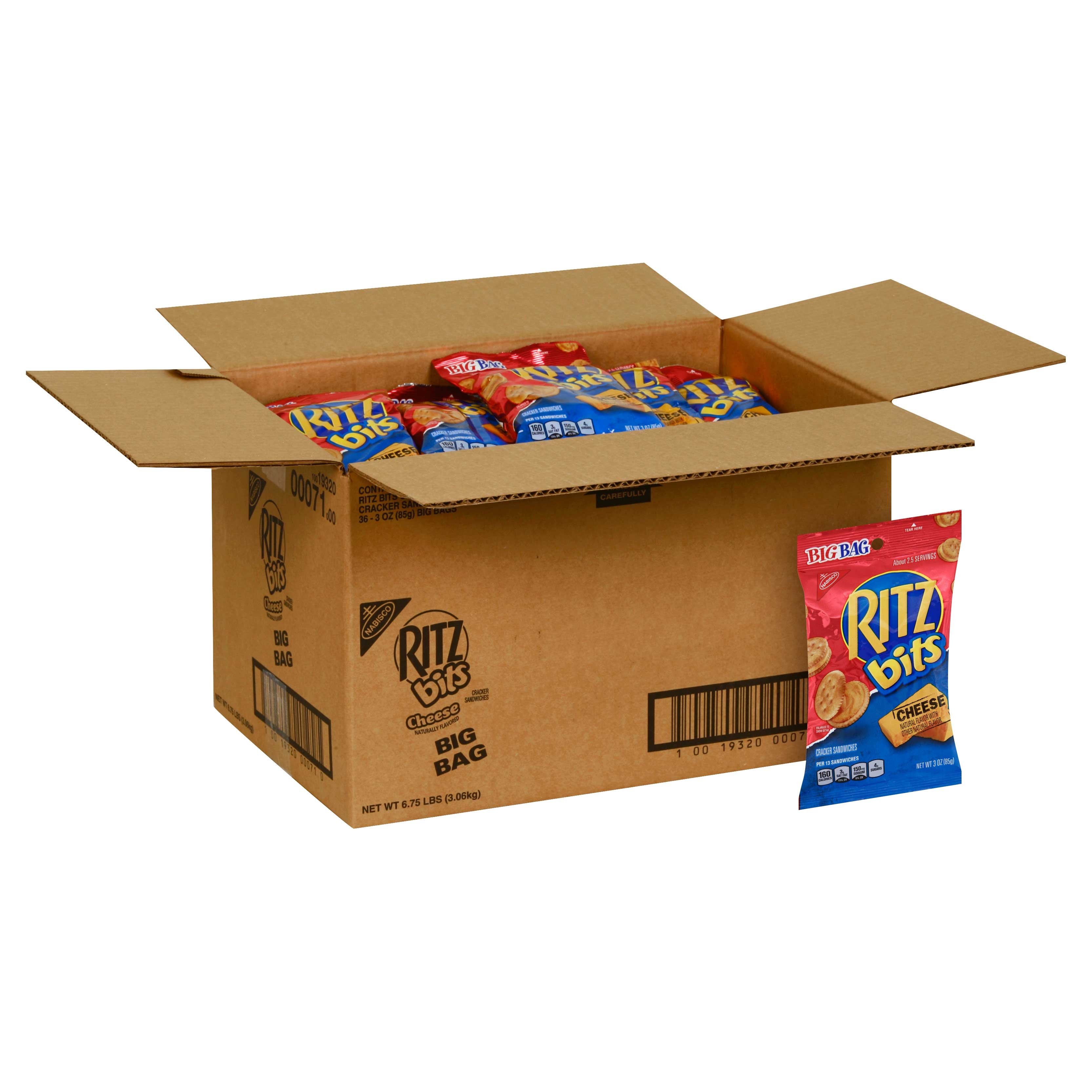 Kraft Cheese Ritz Bits, 3 Ounce -- 36 per case.