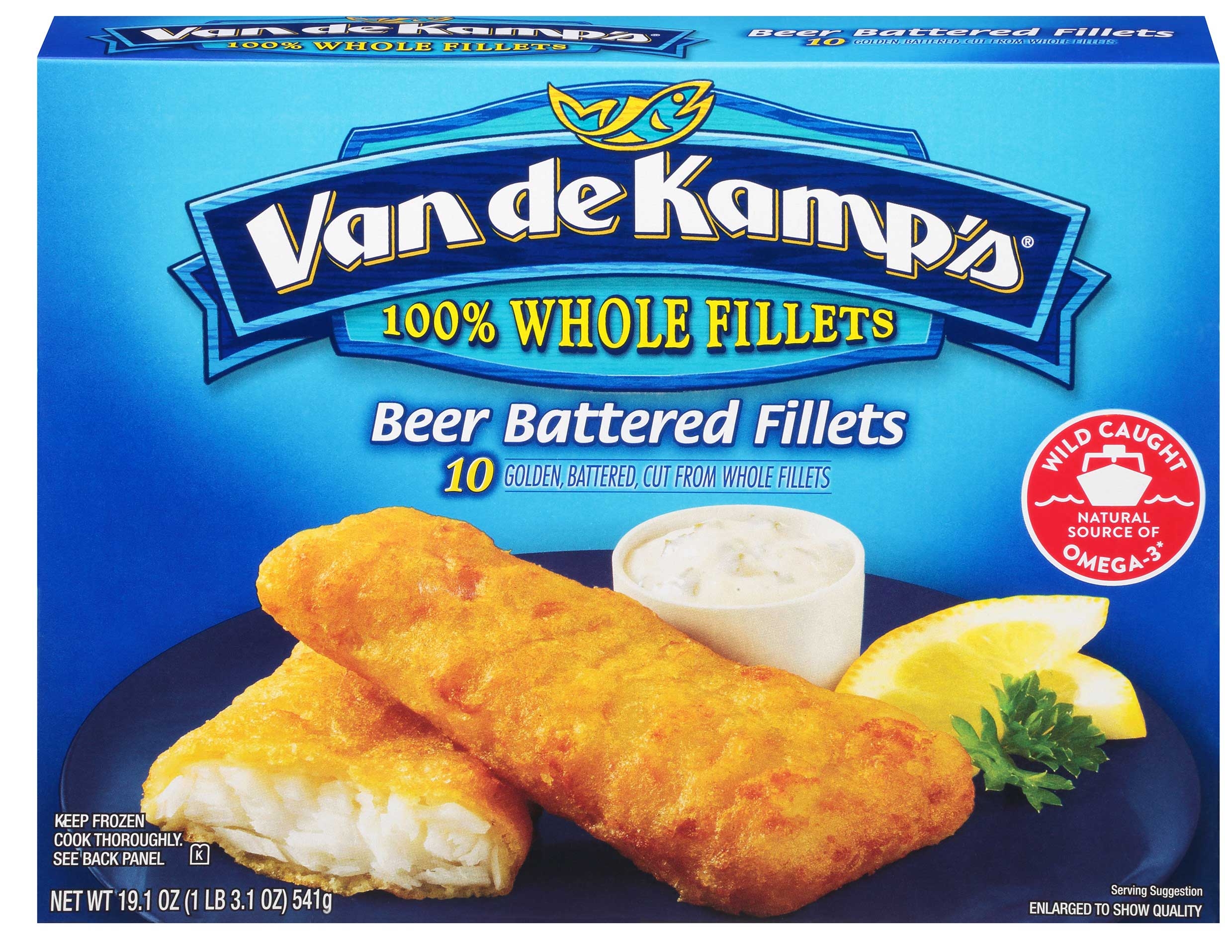 Van De Kamps Beer Battered Fillet, 19.1 Ounce -- 12 per case.