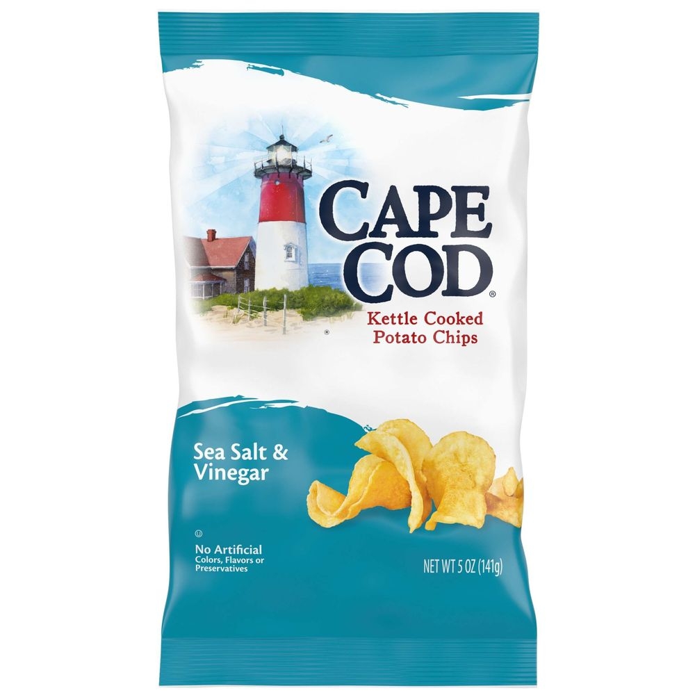 Cape Cod Sea Salt and Vinegar Kettle Cooked Potato Chips, 5 Ounce -- 8 per case