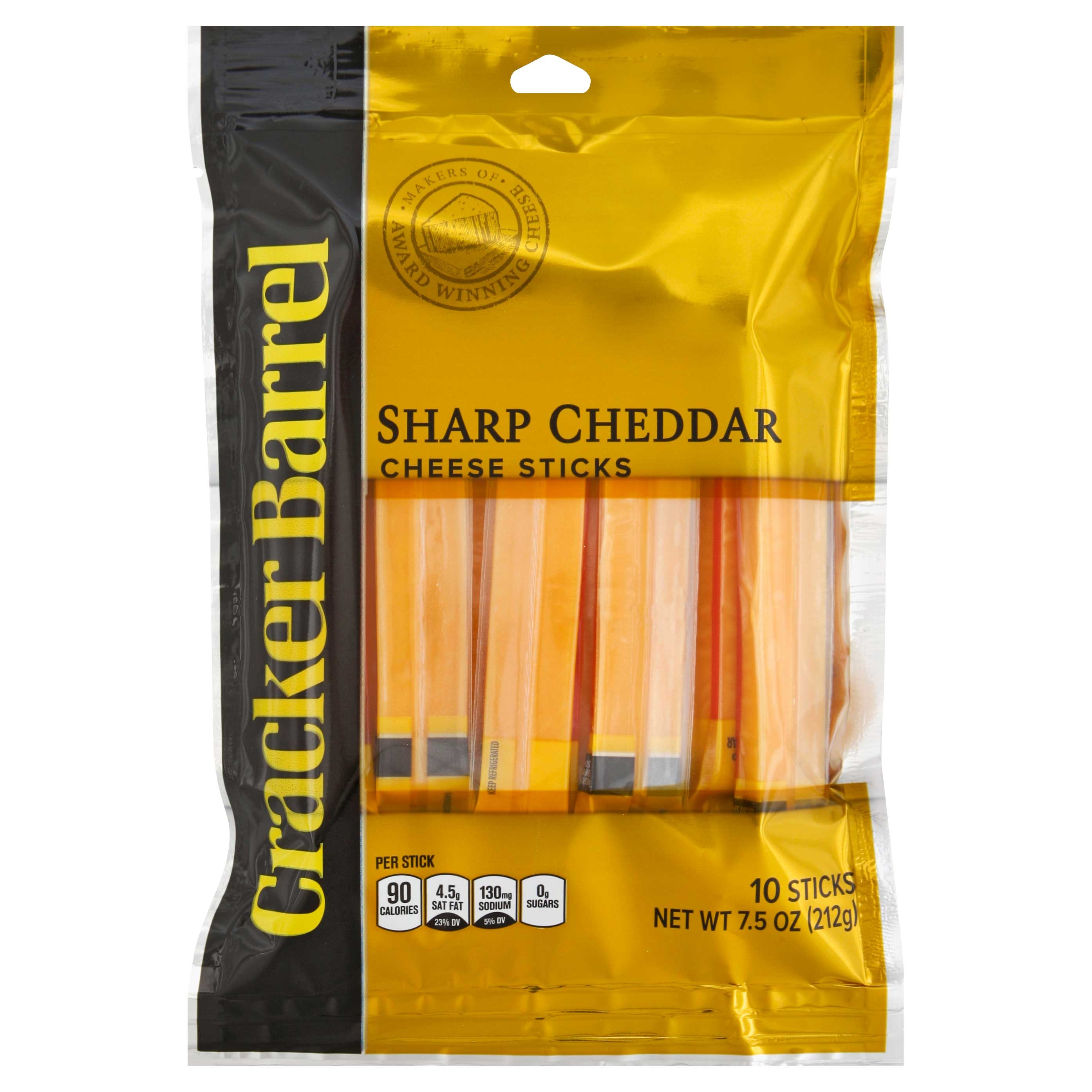 Cracker Barrel Sharp Cheddar Cheese Sticks, 7.5 Ounce -- 12 per case.