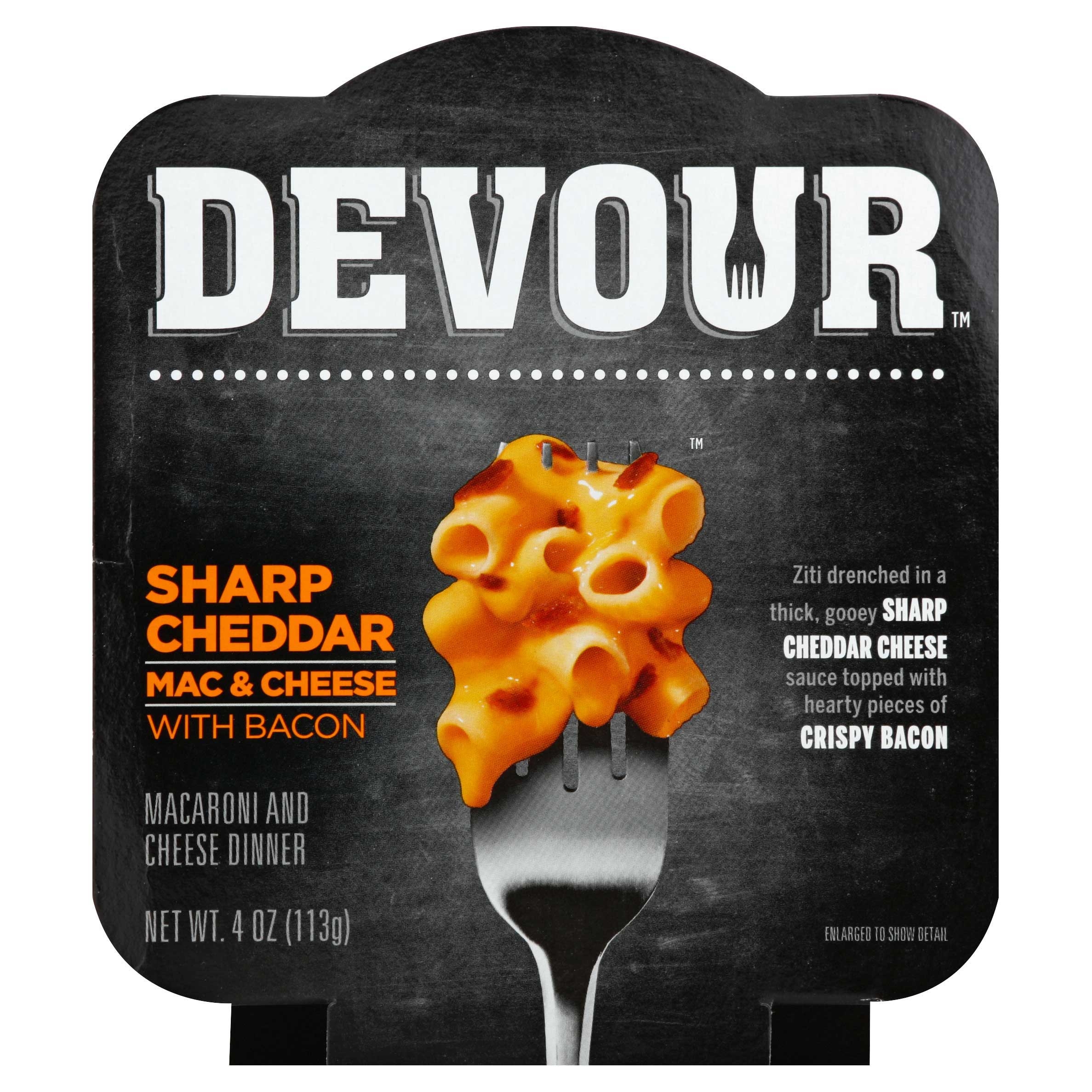 Devour Sharp Cheddar Mac N Cheese with Bacon, 4 Ounce -- 6 per case.