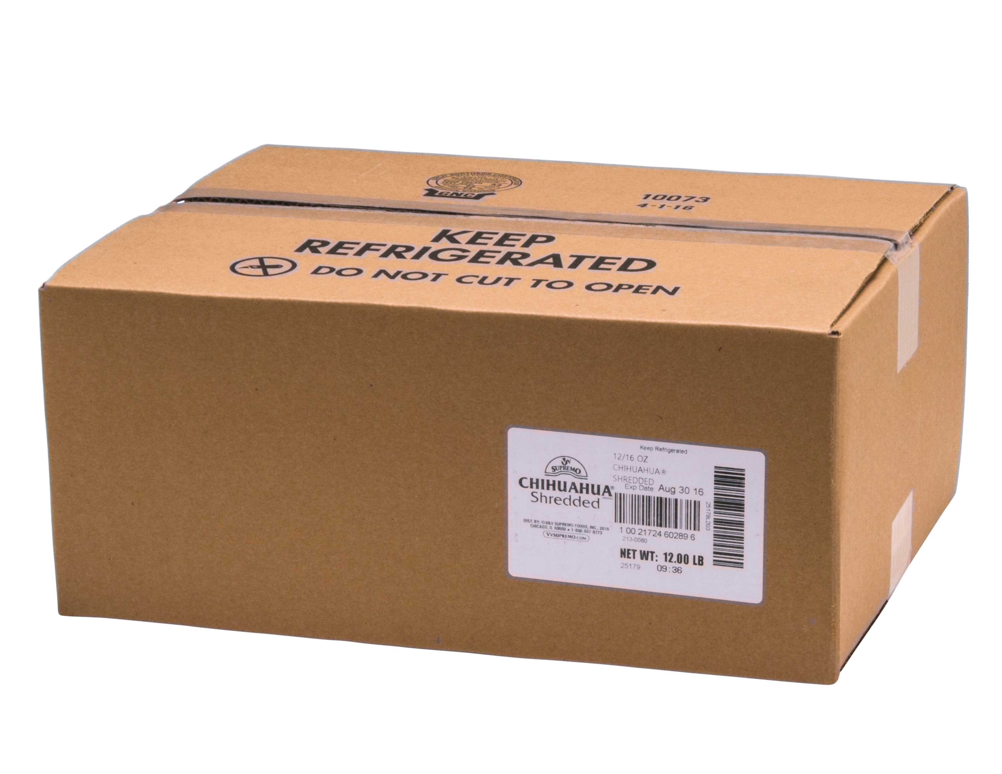 VV Supremo Chihuahua Shredded Queso Cheese, 1 Pound -- 12 per case.