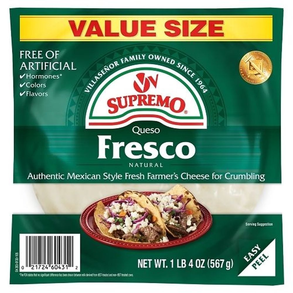 V and V Supremo Fresh Crumbling Queso Fresco Cheese, 20 Ounce -- 5 per case