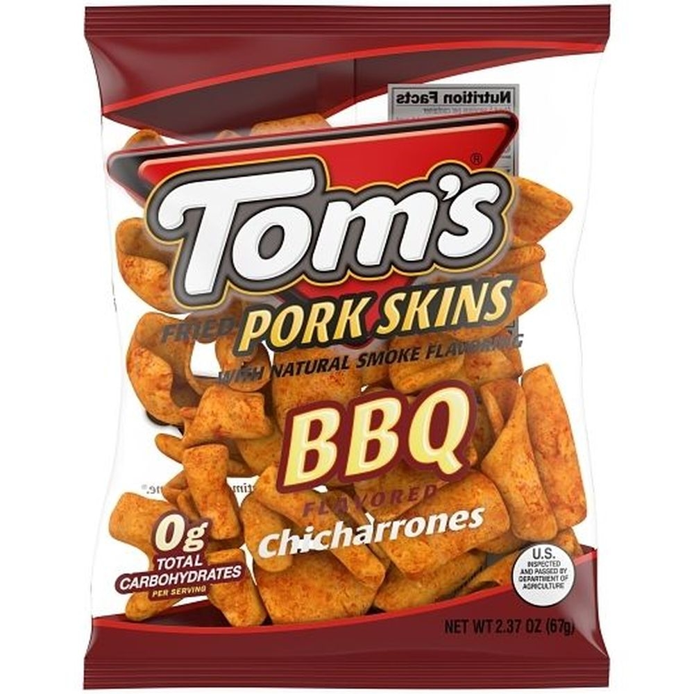 Toms Bbq Chicharrones Pork Skins, 2.37 Ounce -- 20 per case