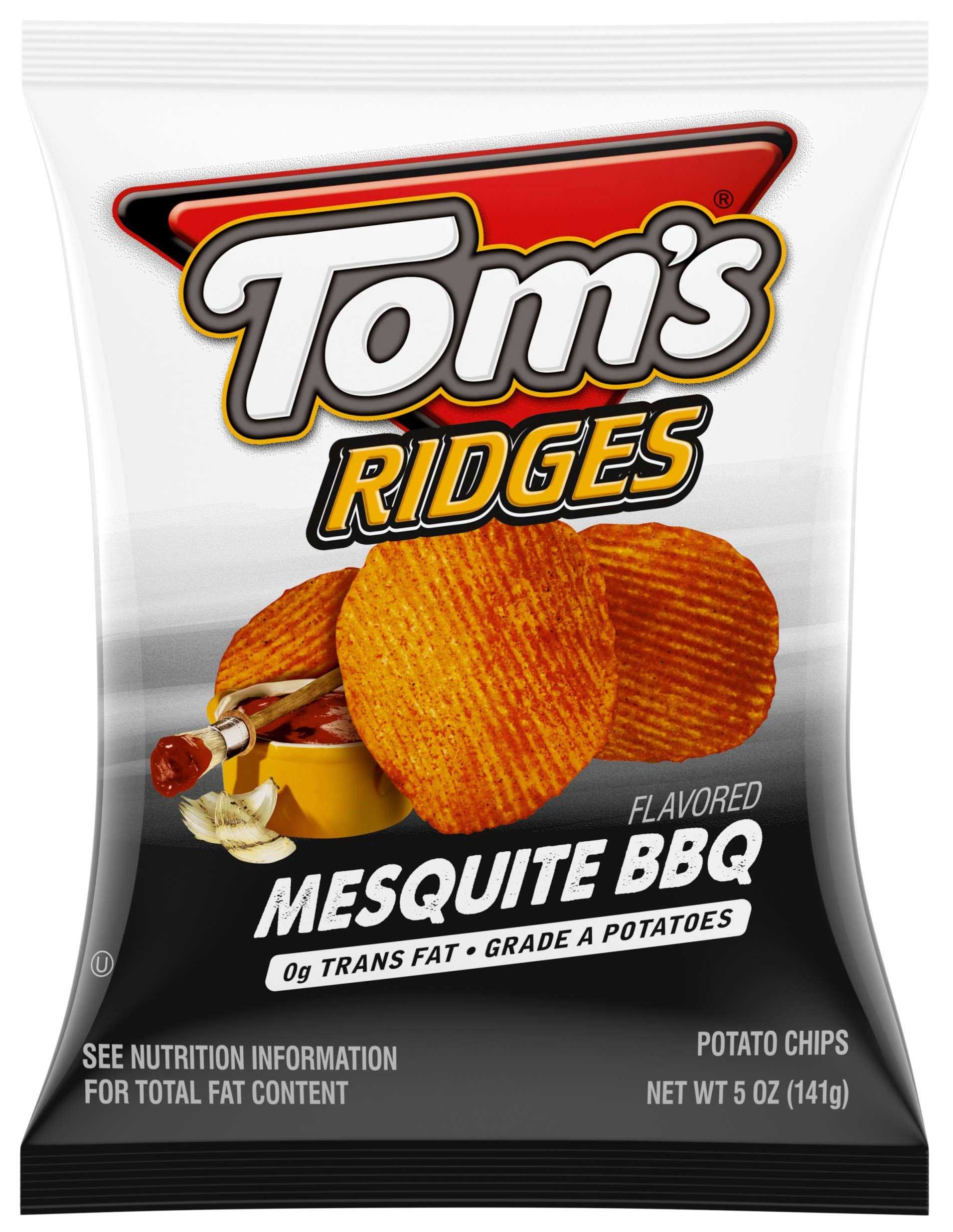 Toms Ridges Mesquite BBQ Potato Chips, 5 Ounce -- 9 per case