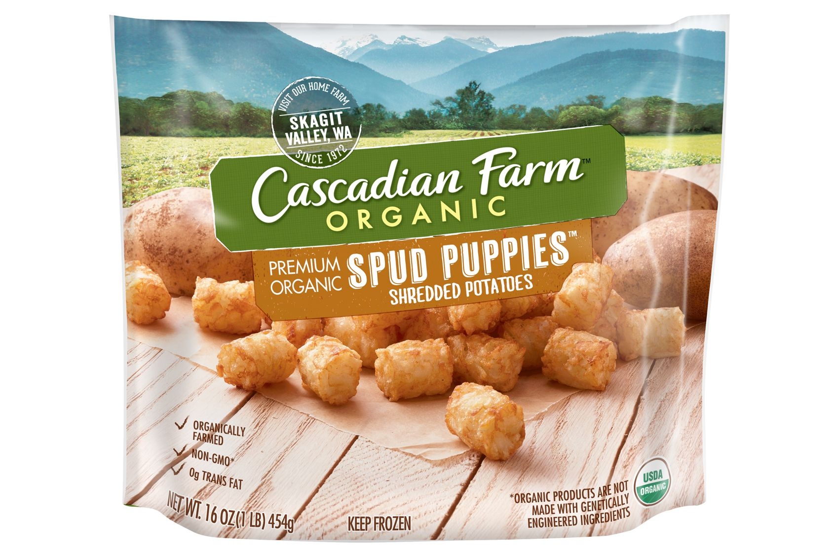 Cascadian Farm Spud Puppies Organic Crispy Golden Potato, 16 Ounce -- 12 per case.