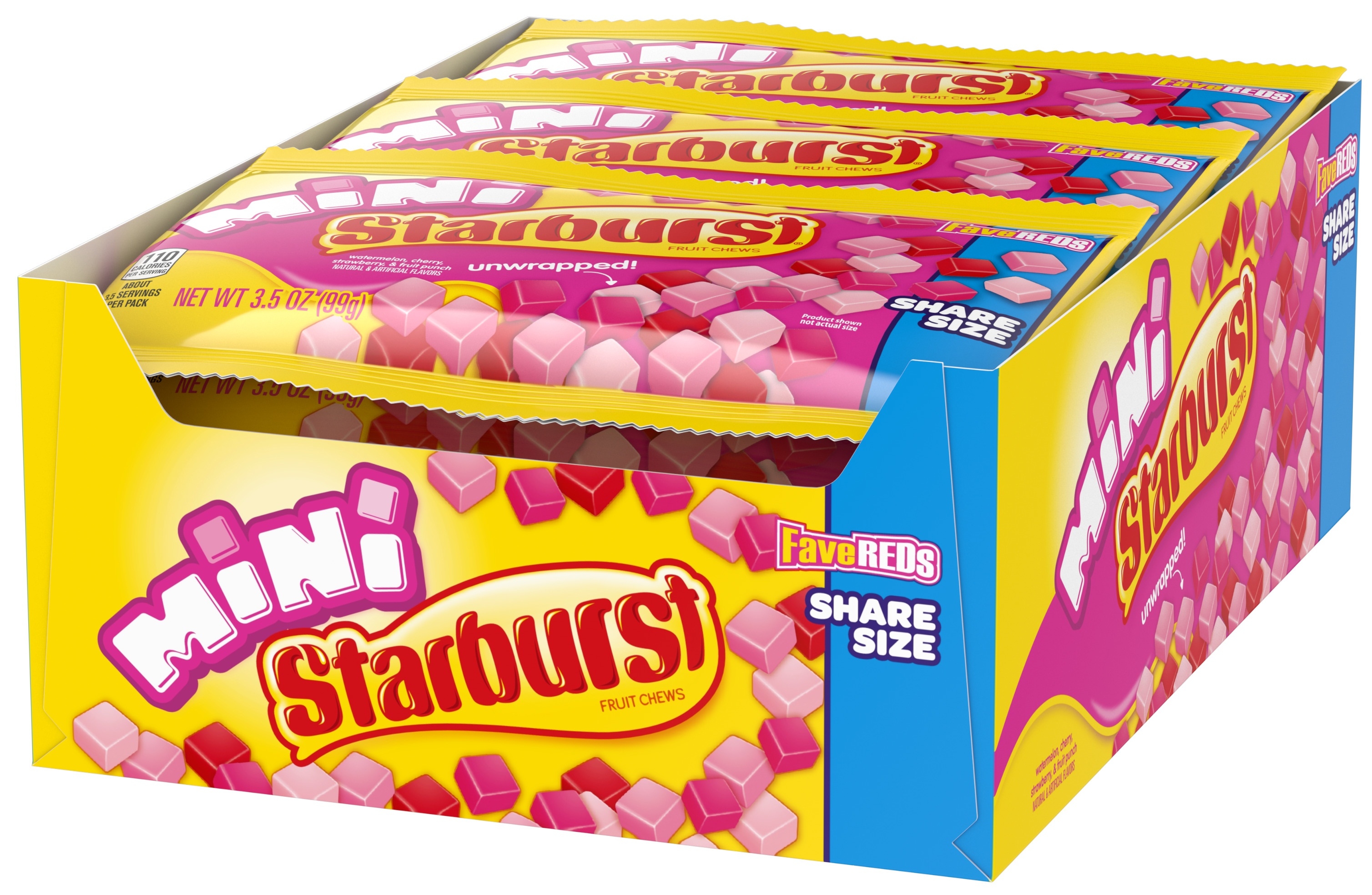Starburst Favereds Minis Fruit Chews - Sharing Size, 3.5 Ounce -- 90 per case.