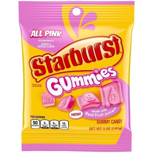 Starburst All Pink Gummies - Peg Pack, 5 Ounce -- 12 per case