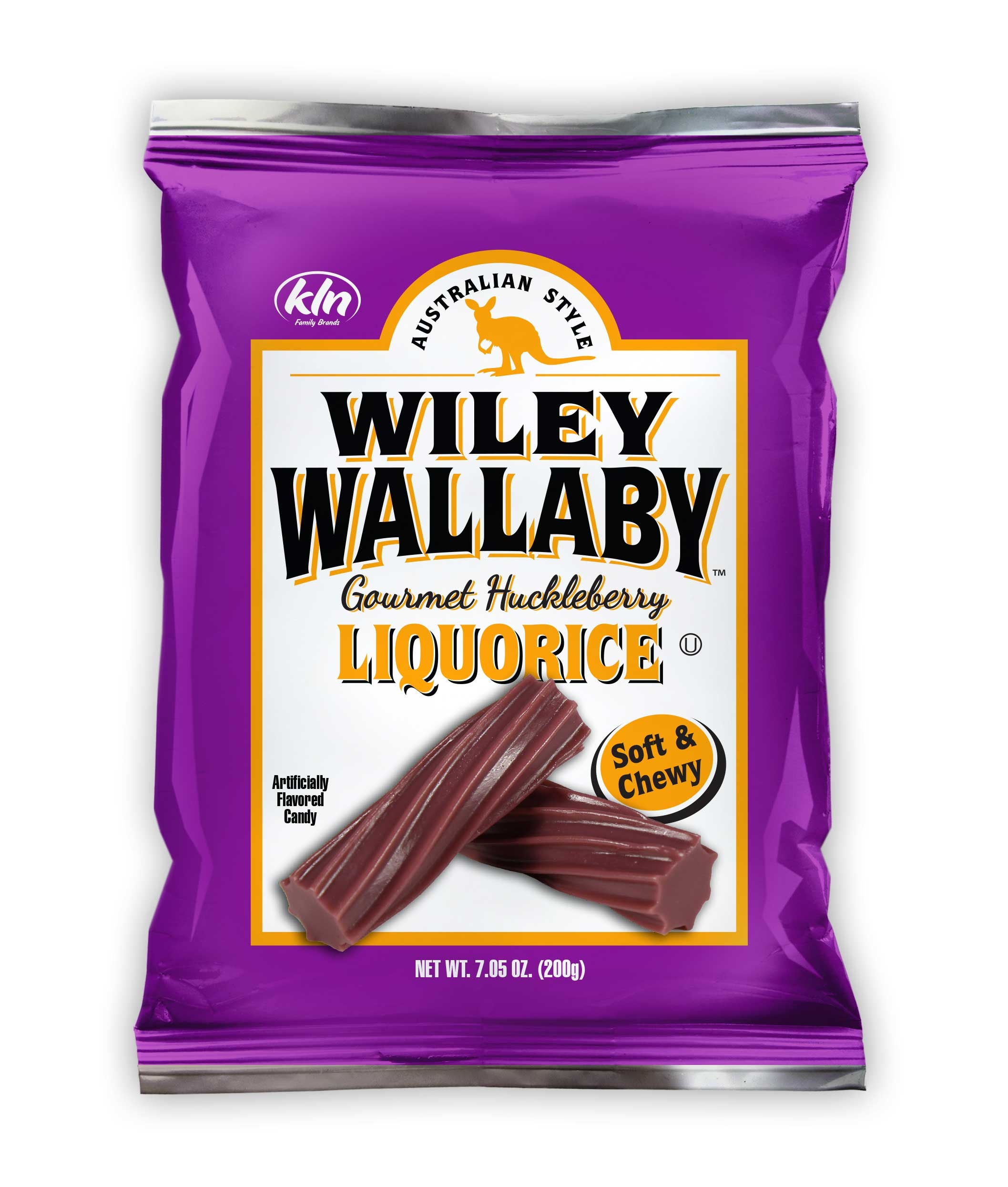 Wiley Wallaby Huckleberry Licorice Candy, 7.05 Ounce -- 12 per case.