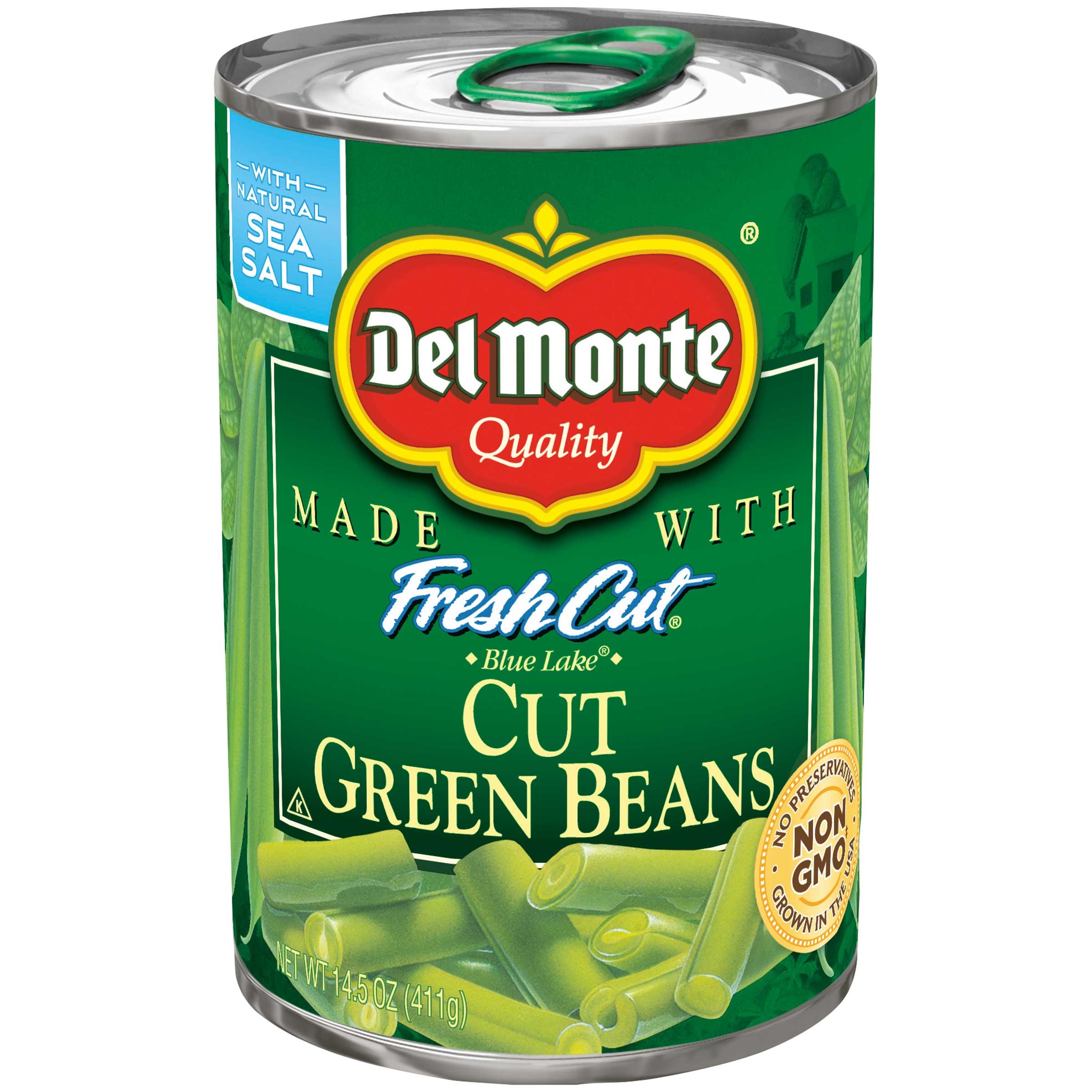 Del Monte Fresh Cut Green Bean Cut, 14.5 Ounce -- 24 per case.