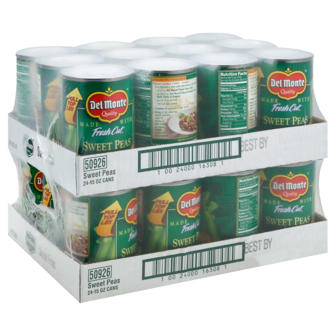 Del Monte Fresh Cut Sweet Peas, 15 Ounce -- 24 per case.