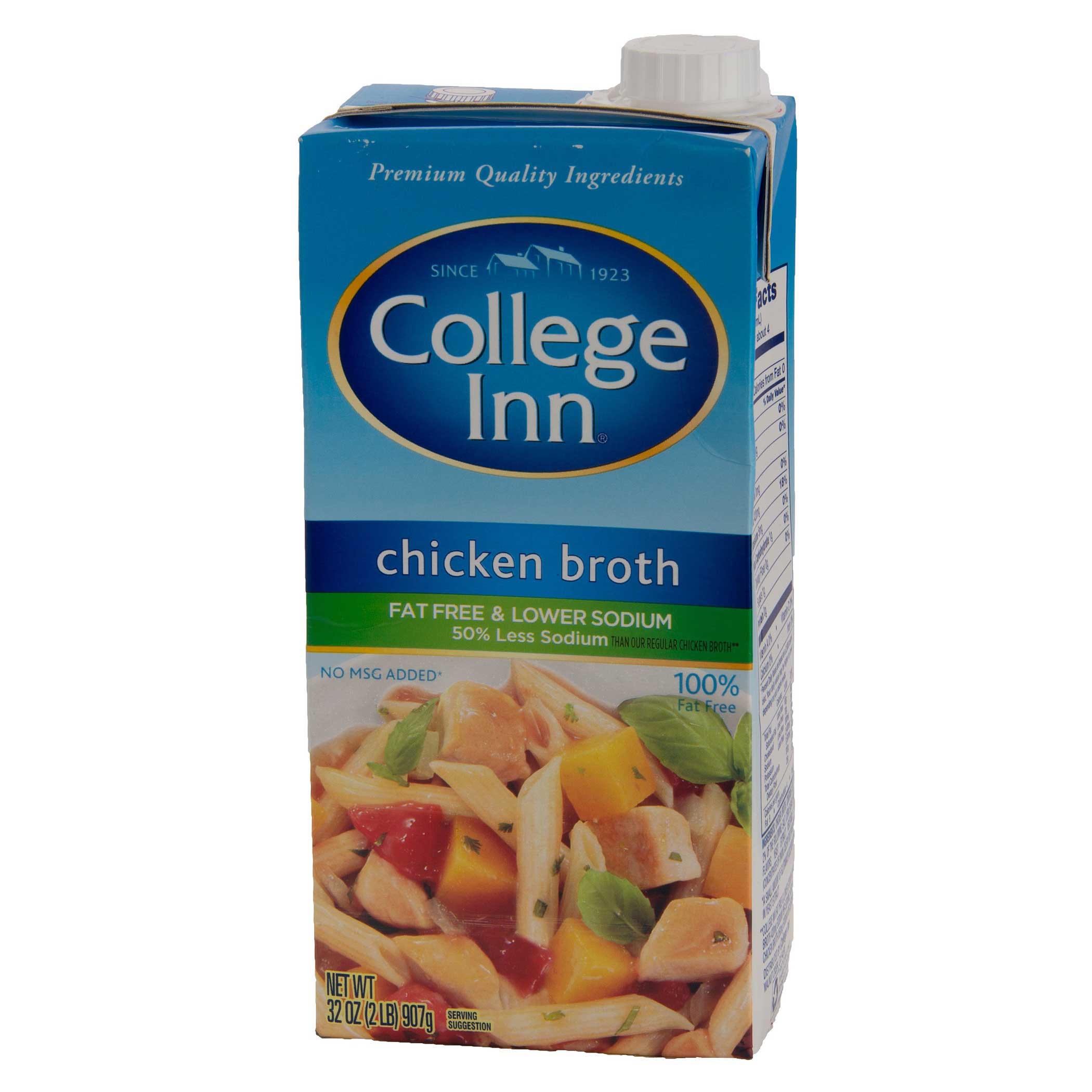 College Inn Fat Free and Lower Sodium Chicken Broth, 32 Ounce -- 12 per case.