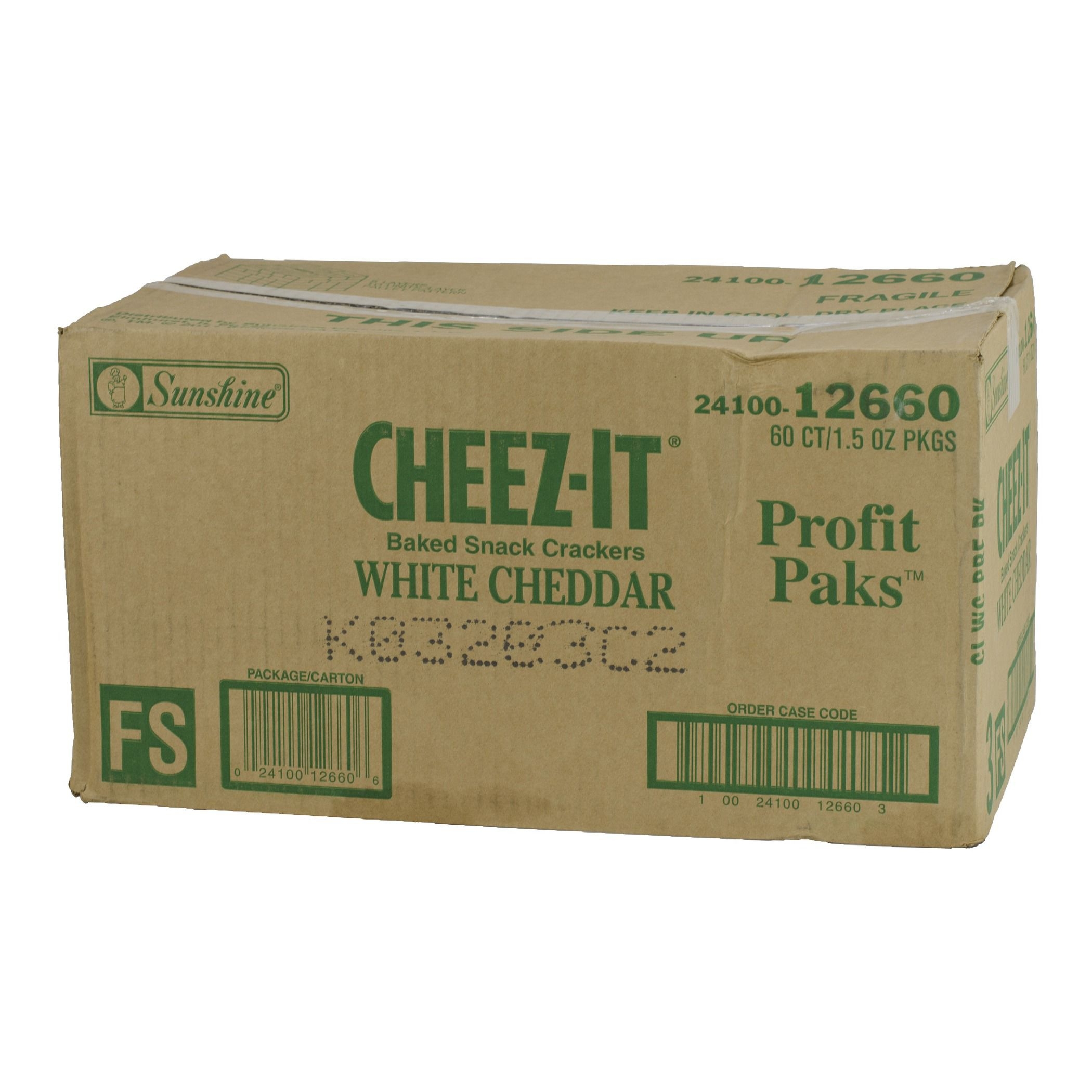 Cracker Keebler Sunshine Cheez-It White Cheddar 60 Case 1.5 Ounce