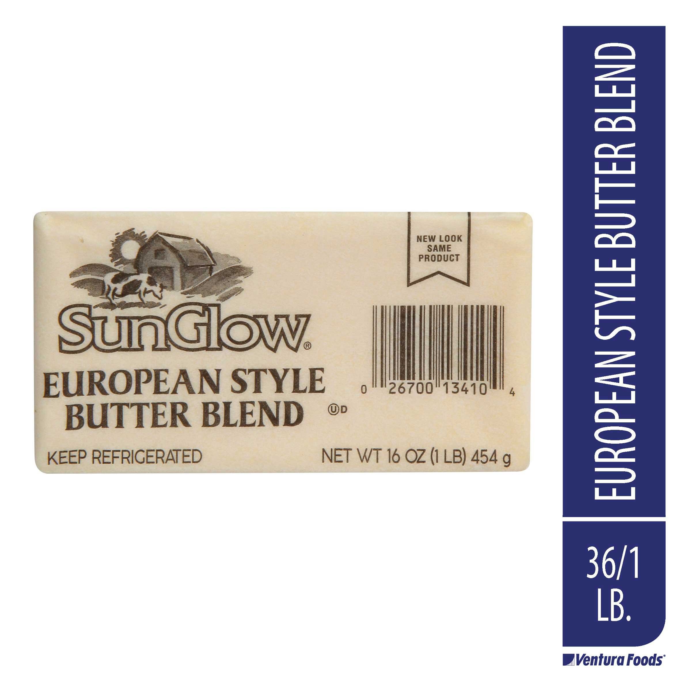 Ventura Foods SunGlow European Style Butter Blend Margarine, 1 Pound -- 36 per case.