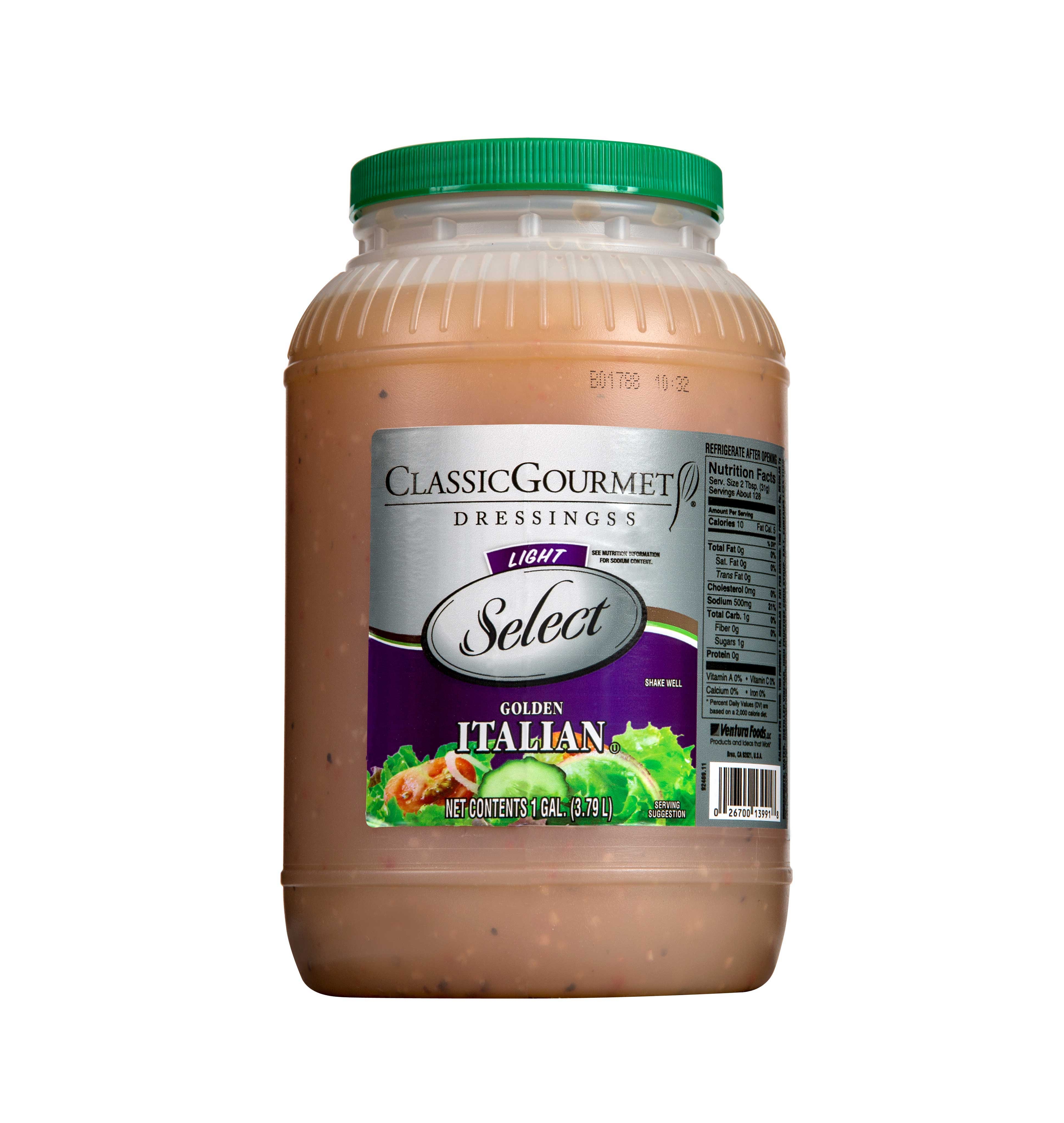 Ventura Foods Classic Gourmet Select Light Golden Italian Salad Dressing, 1 Gallon -- 4 per case.