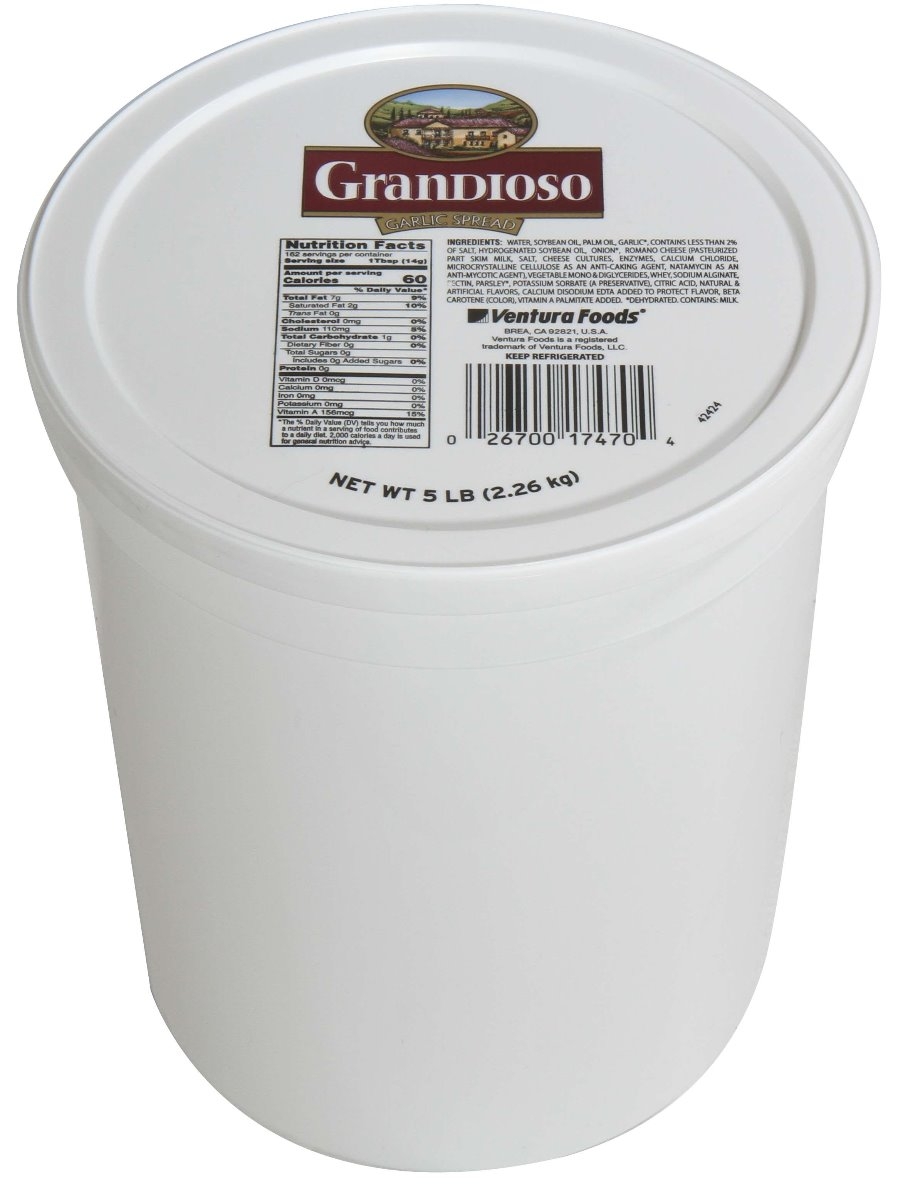 Grandioso Garlic Spread, 5 Pound Tub -- 6 per case