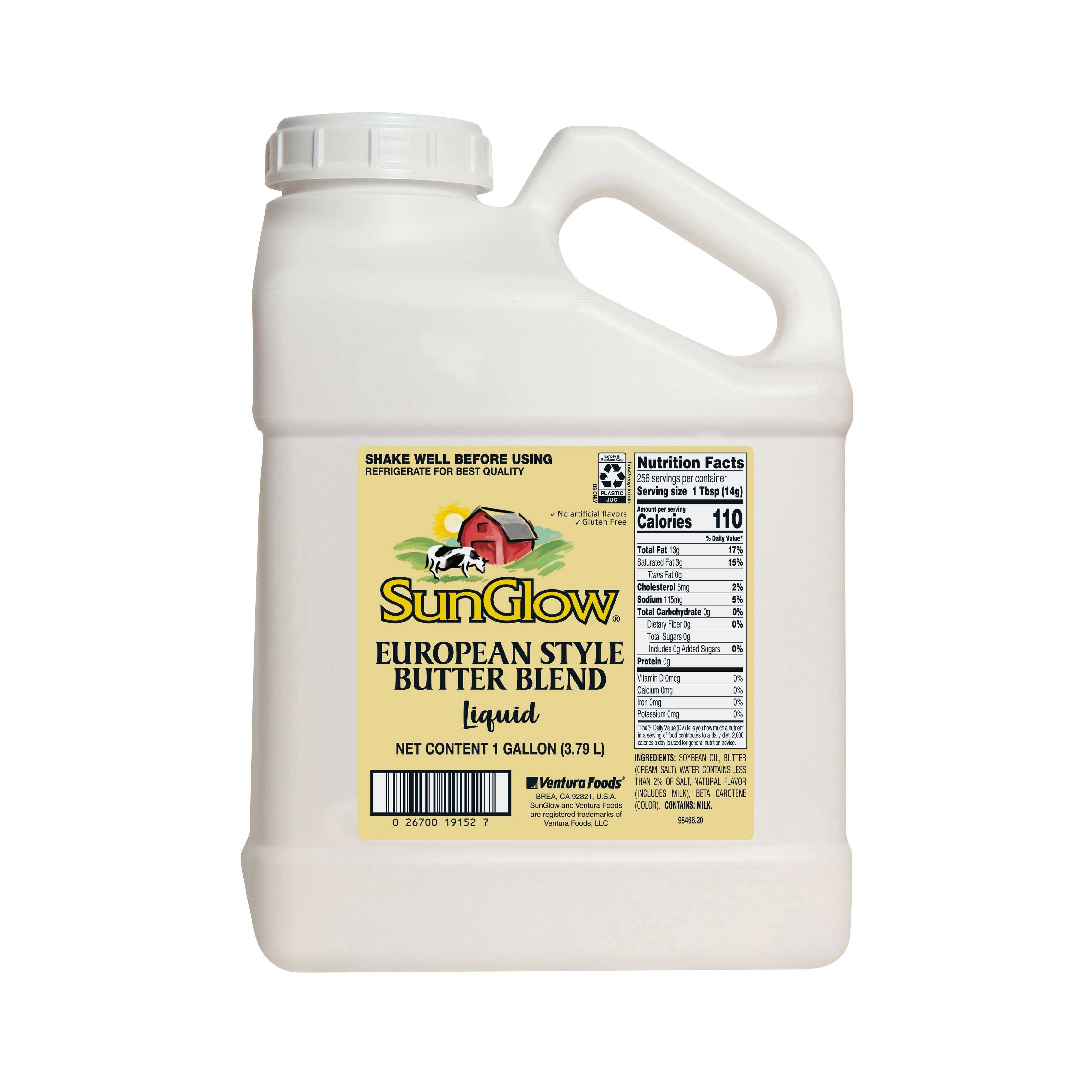 Sun Glow European Style Butter Blend Liquid, 1 Gallon -- 2 per case