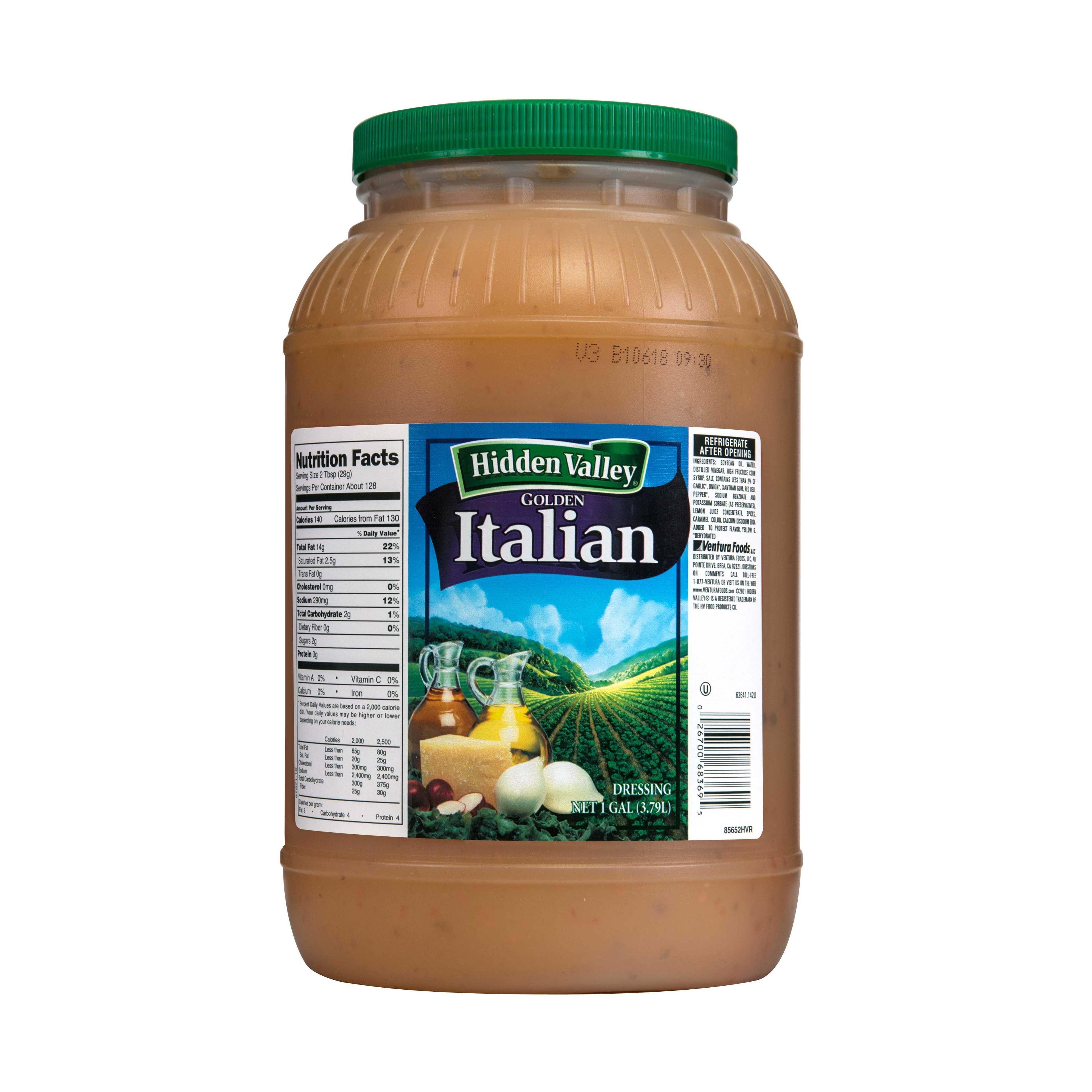 Hidden Valley Golden Italian Dressing -- 4 Case 1 Gallon