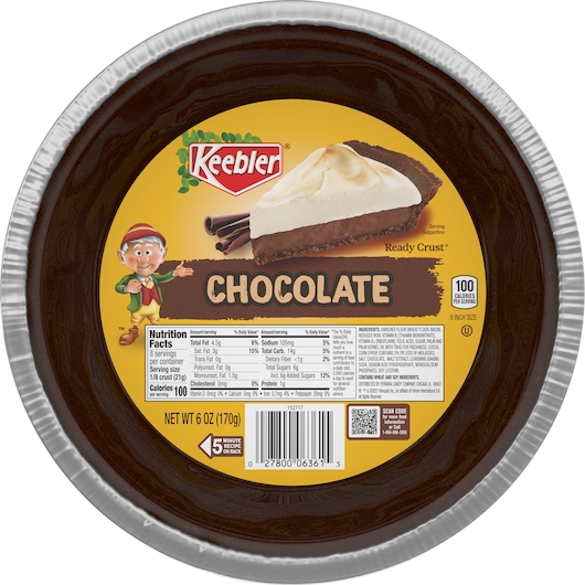 Keebler Chocolate Pie Crust, 6 Ounce Tin -- 12 per case
