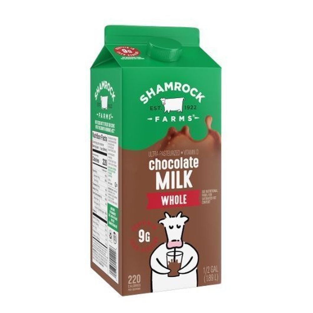 Shamrock Farms Chocolate Whole Milk, 64 Fluid Ounce -- 6 per case