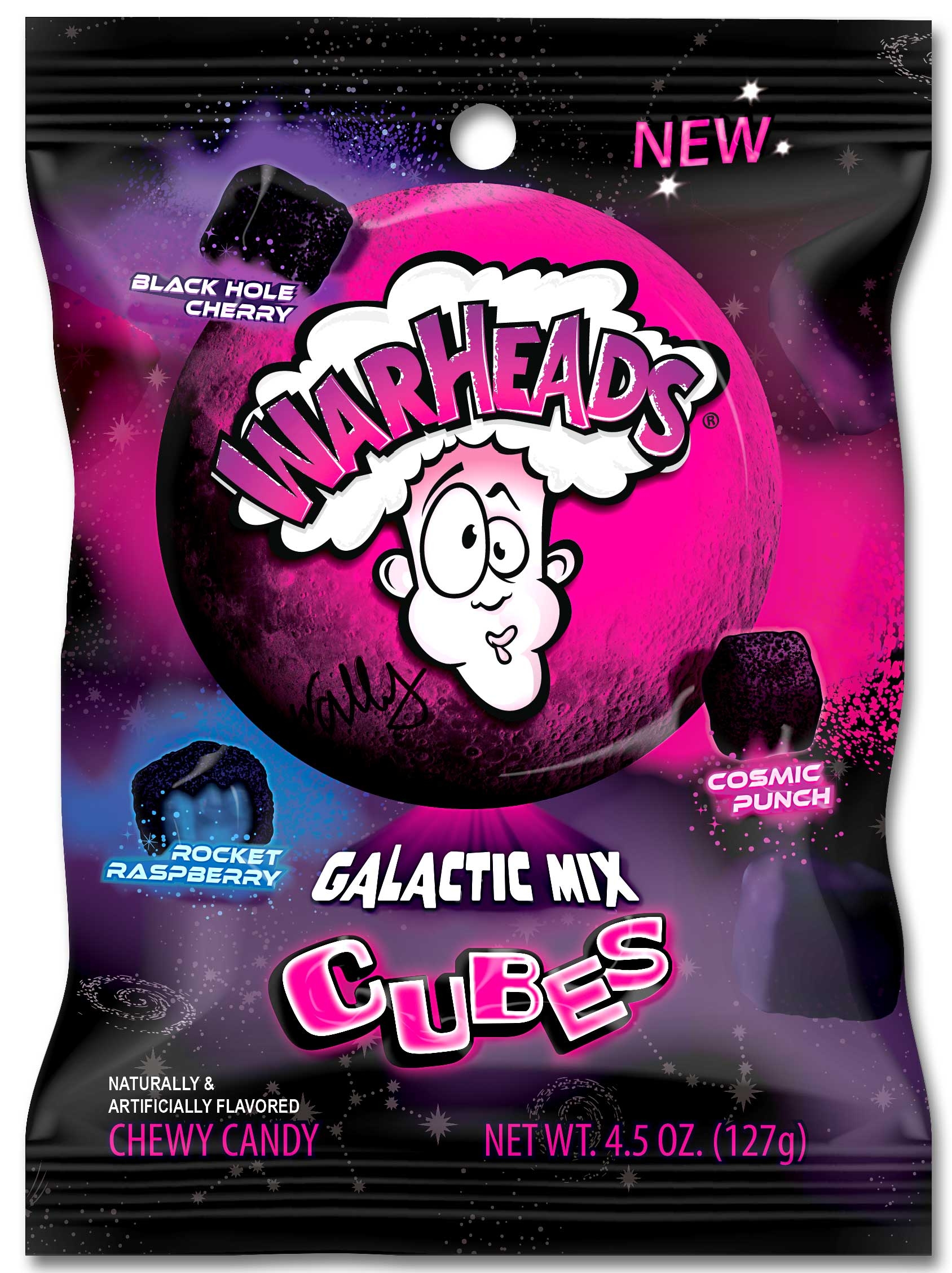 Warheads Galactic Mix Cubes Chewy Candy - Peg Pack, 4.5 Ounce -- 12 per case