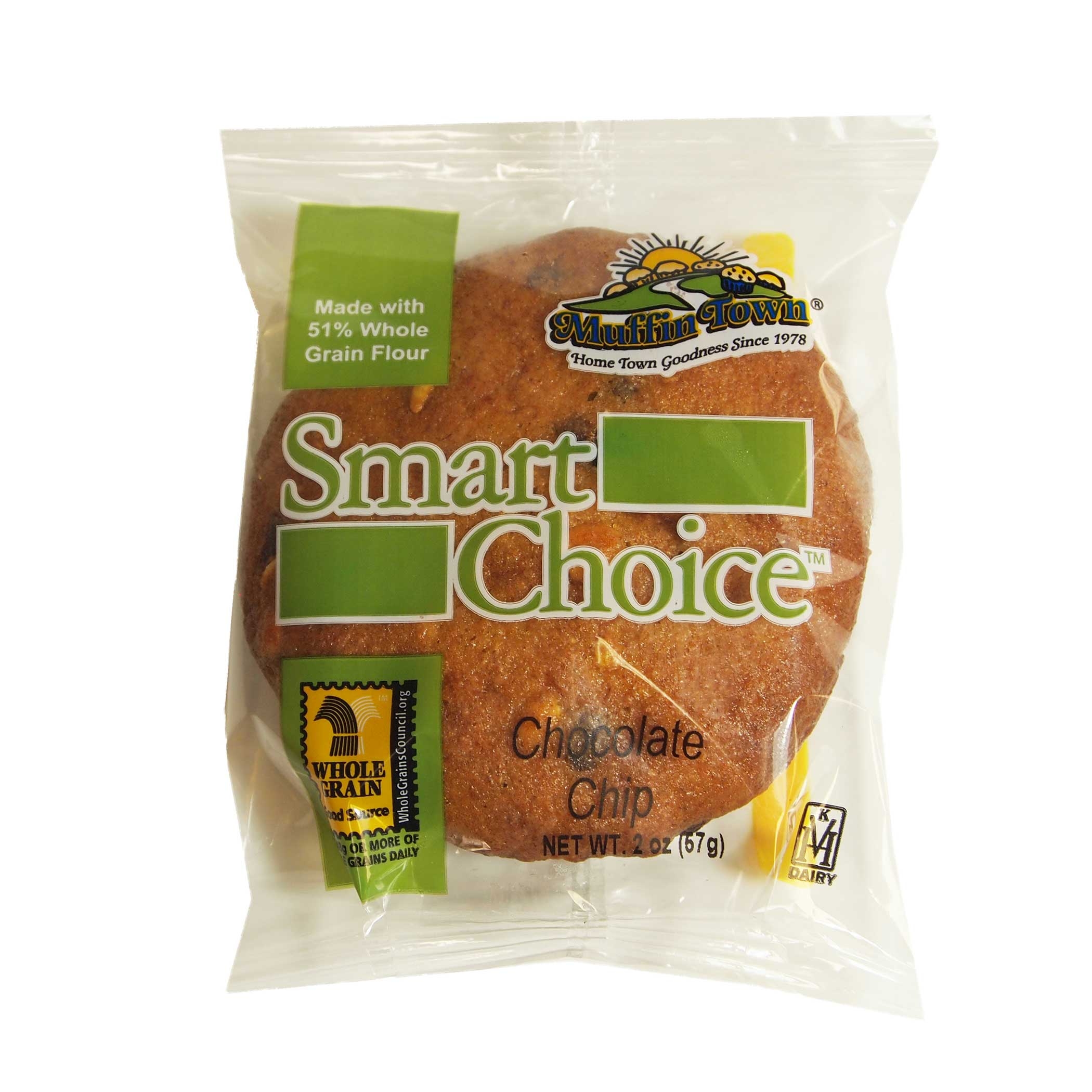 Smart Choice Wholegrain Chocolate Chip Muffin Tops, 2 Ounce -- 60 per case.