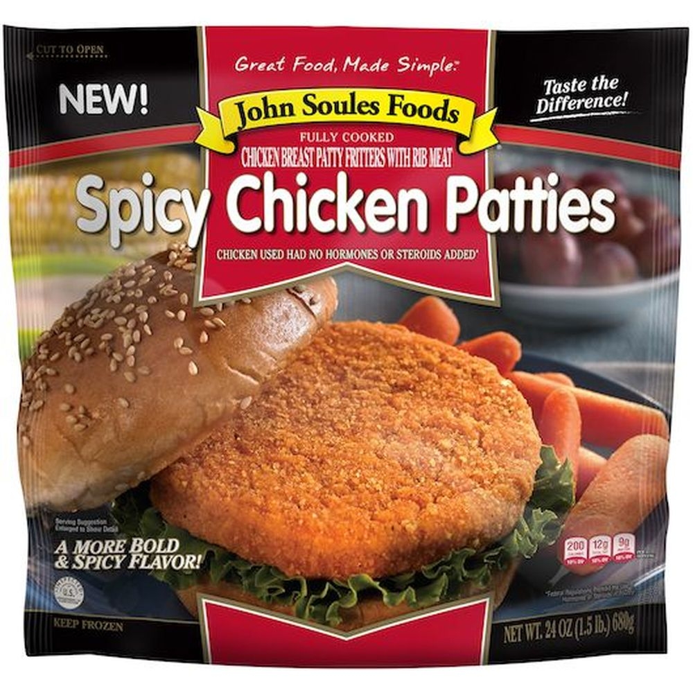 John Soules Foods Spicy Chicken Breast Patty Fritter, 1.5 Pound -- 6 per case