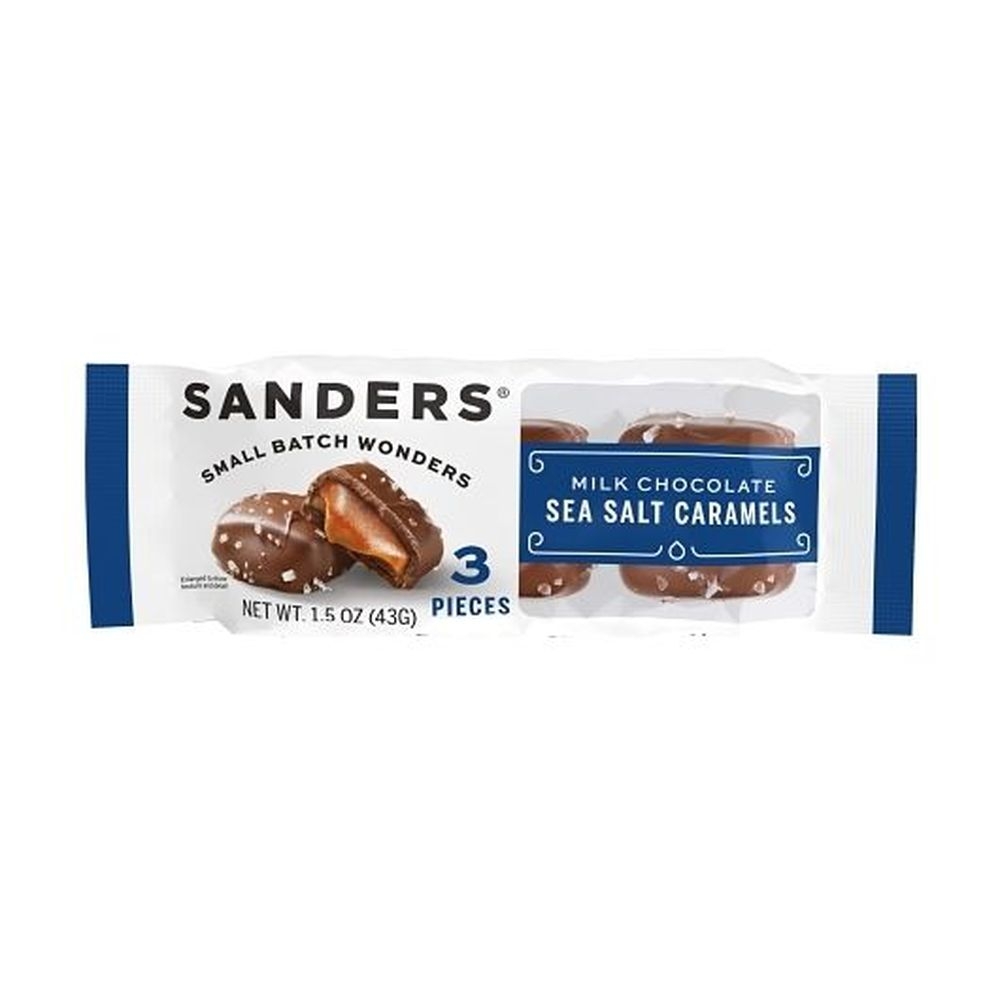 Sanders Milk Chocolate Sea Salt Caramels, 1.5 Ounce -- 32 per case