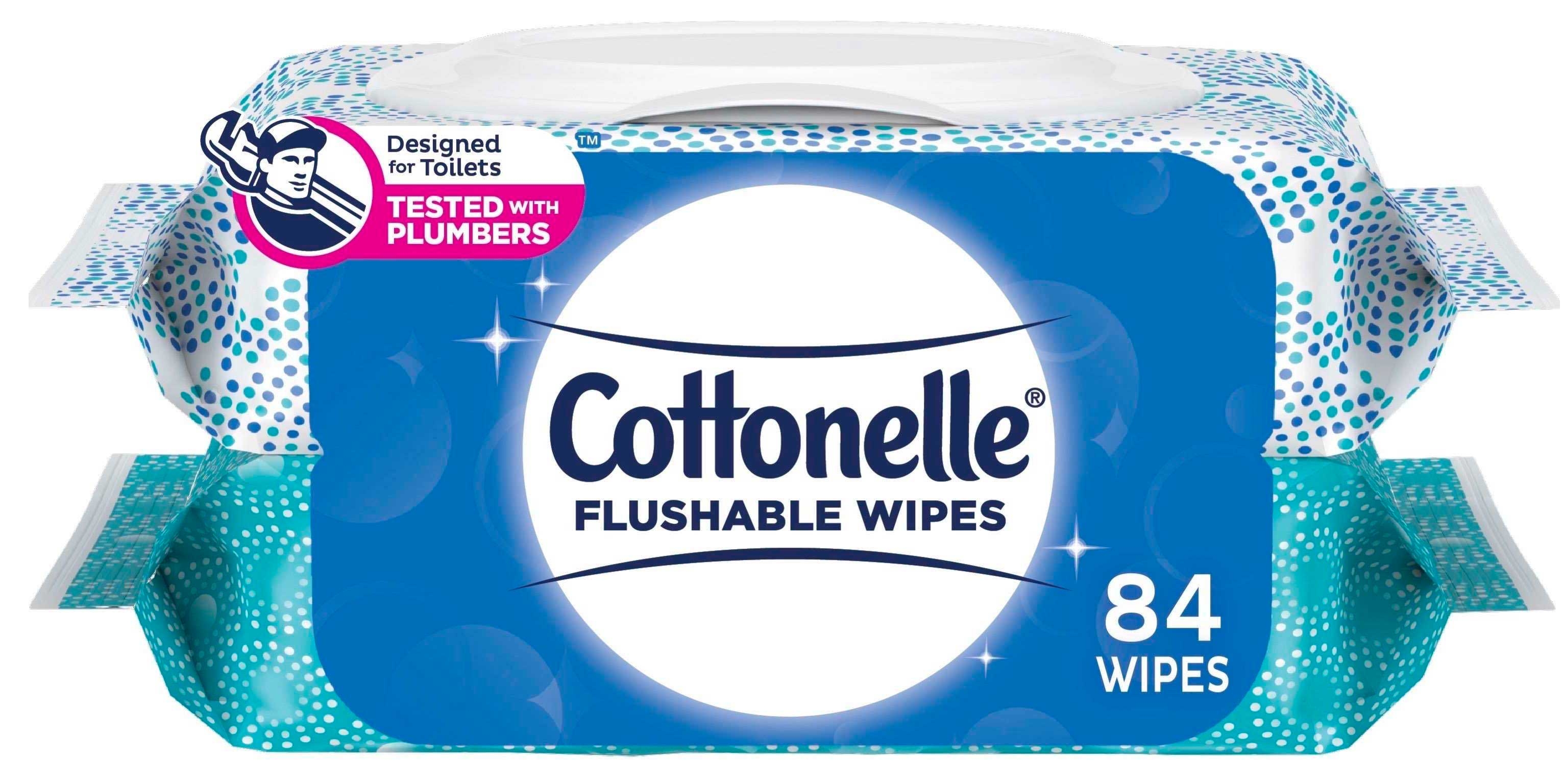 Cottonelle Fresh Care Flushable Wipes - 84 count per pack -- 8 packs per case