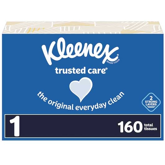 Kleenex Mainline Facial Tissue - 160 count per pack -- 24 packs per case