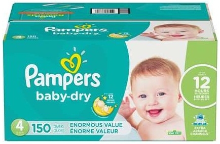 Pampers Enormous Size 4 Dry Baby Diaper -- 150 per case