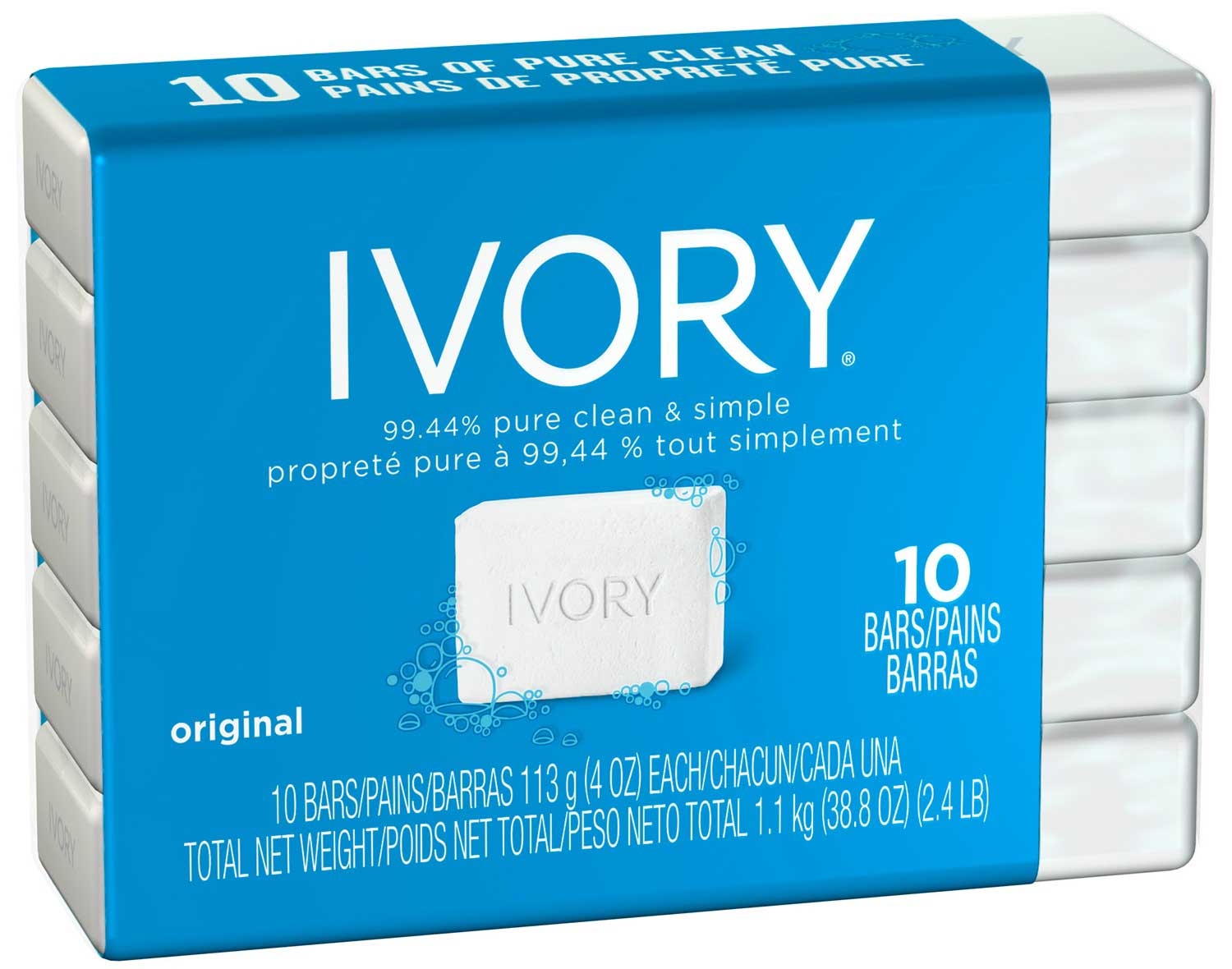 Ivory Original Bar Soap, 2.4 Pound -- 8 per case.