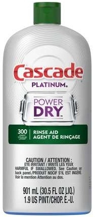 Cascade Platinum Dishwasher Rinse Aid, 30.5 Ounce -- 6 per case