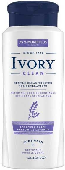 Ivory Shower and Bath Liquid Body Wash, 21 Fluid Ounce -- 4 per case.