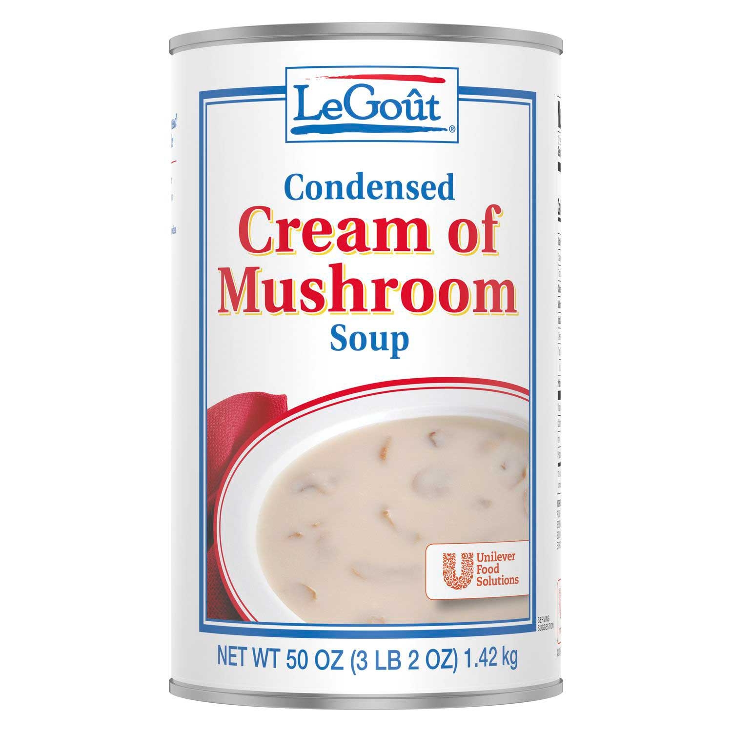 LeGout Cream of Mushroom Condensed Canned Soup, 50 ounce -- 12 per case