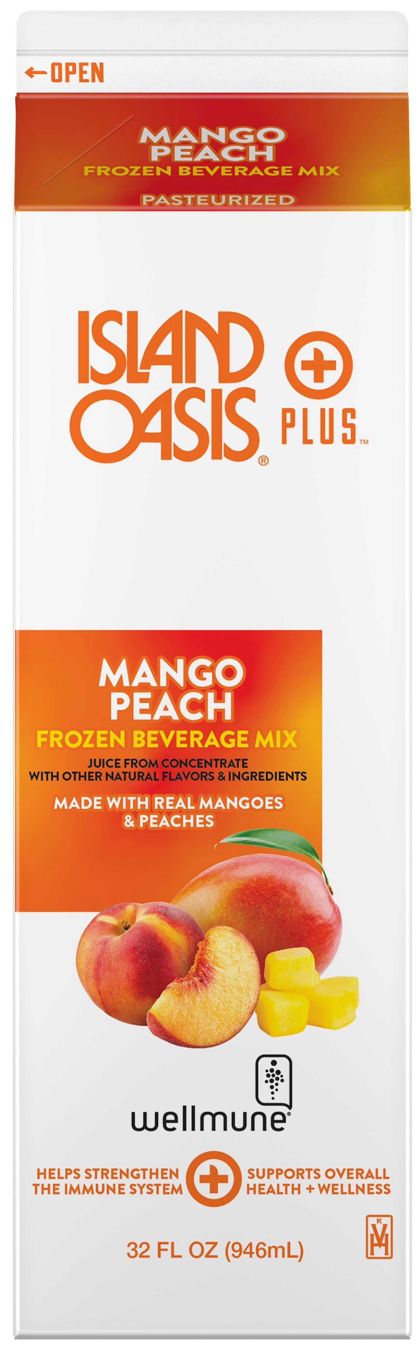Island Oasis Mango Peach Beverage Mix, 32 Fluid Ounce -- 12 per case