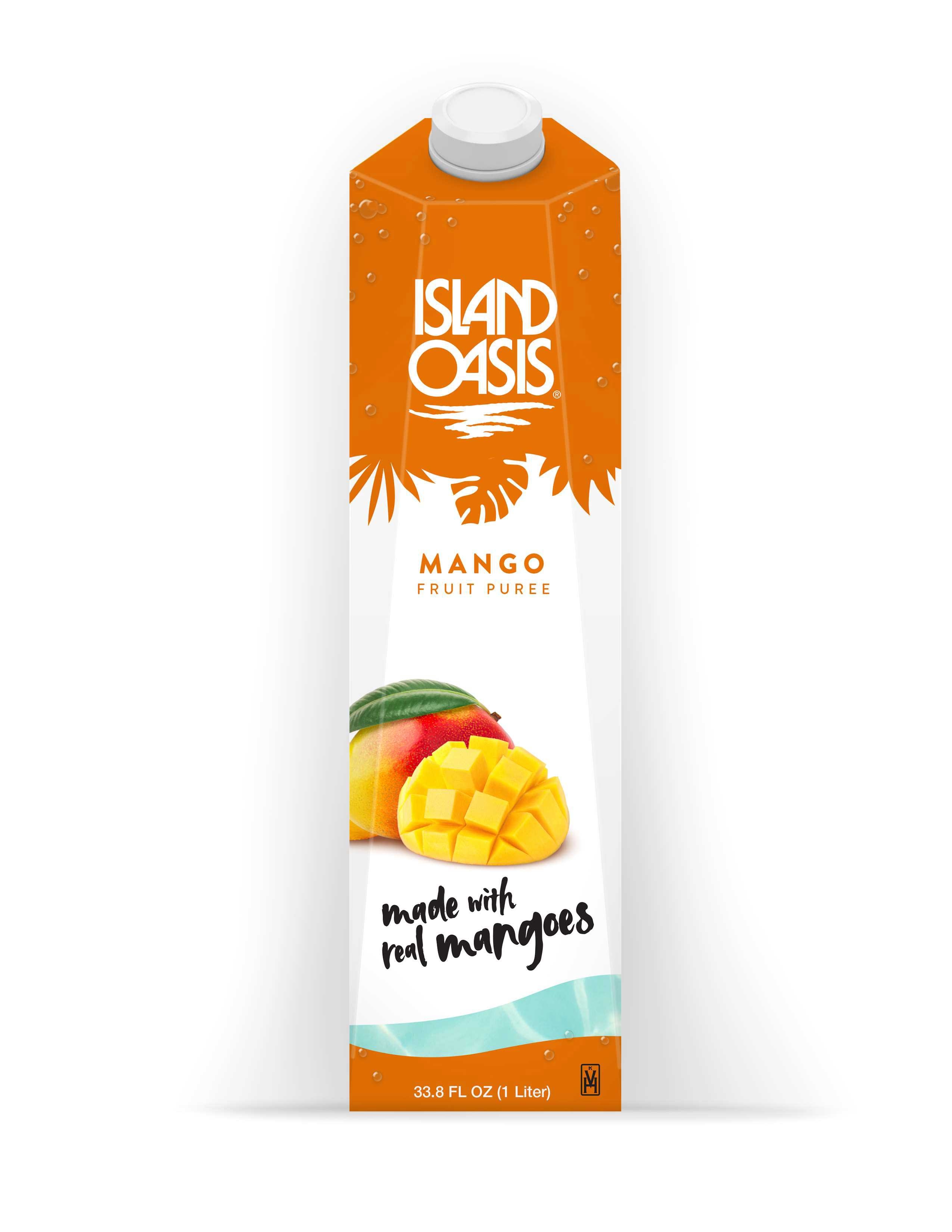 Island Oasis Mango Fruit Puree Mix, 1 Liter -- 12 per case