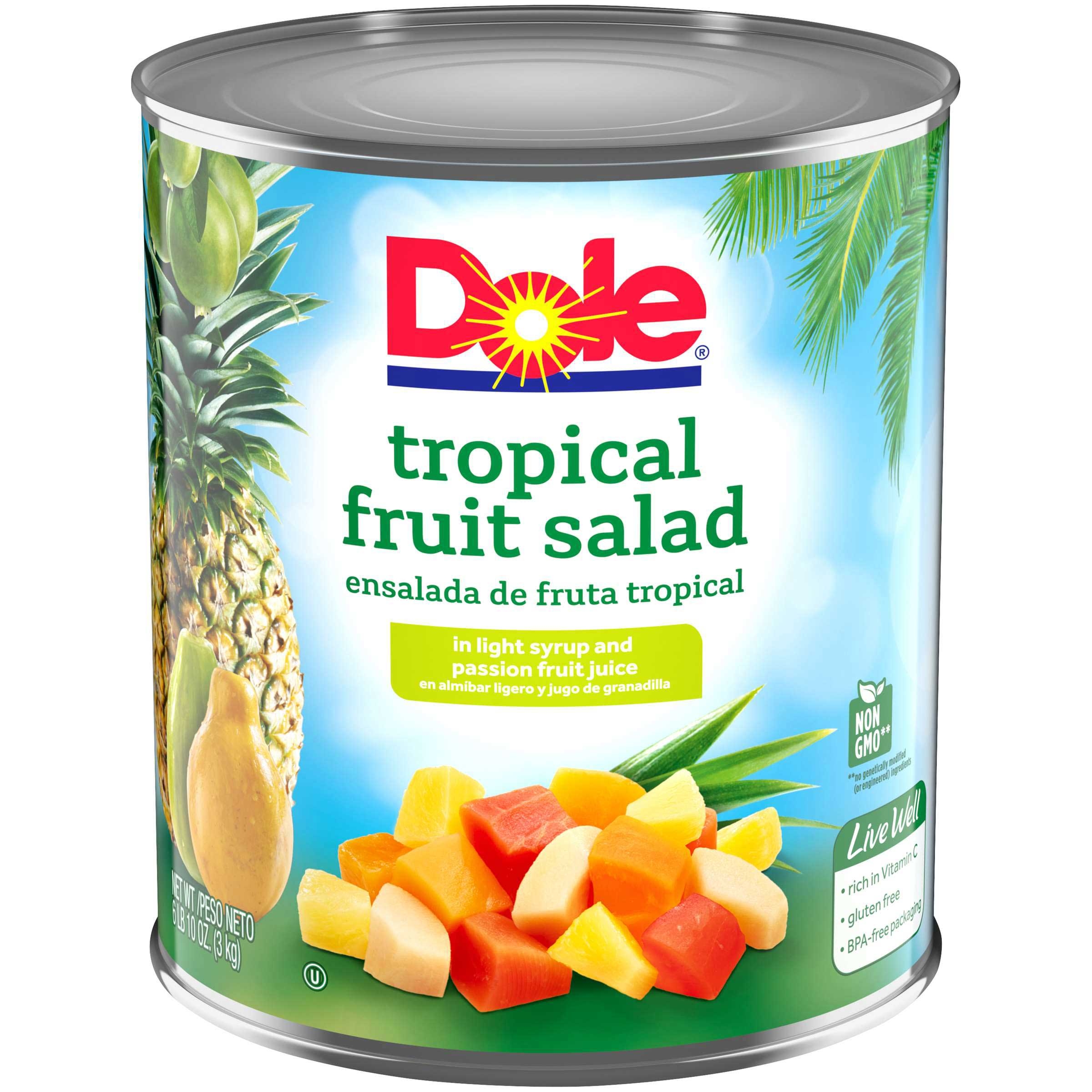Dole Tropical Fruit Salad In Light Syrup, 100 Ounce -- 6 per case.