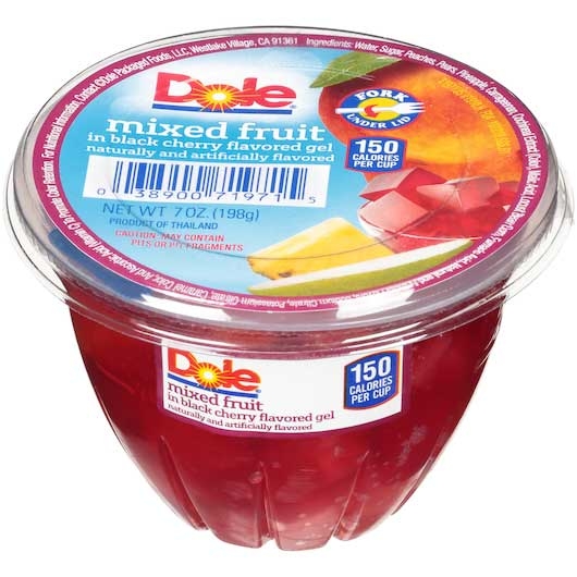 Dole Fruit Cup - Mixed Fruit in Black Cherry Gel, 7 Ounce -- 12 per case.