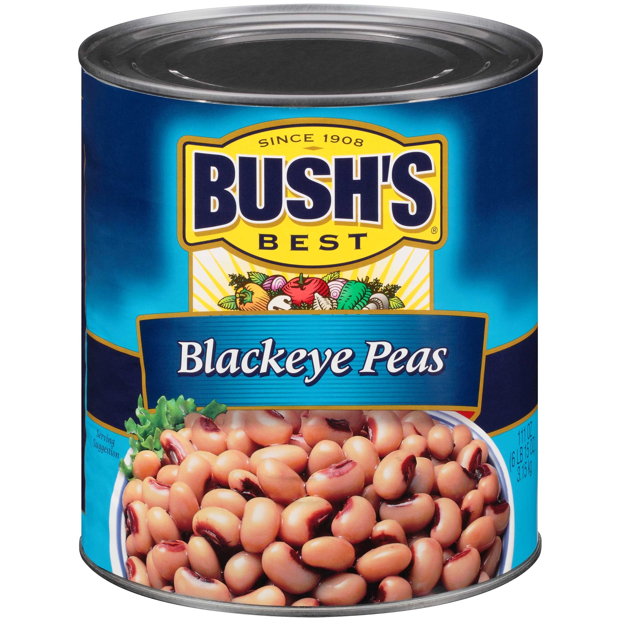 Bushs Best Blackeye Brine Dry Peas, 111 Ounce -- 6 per case.