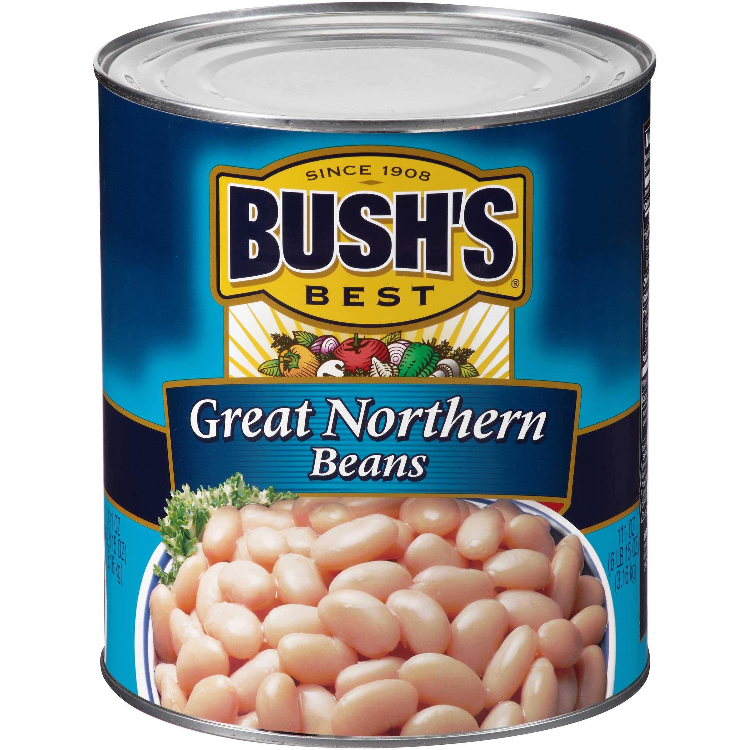 Bushs Best Great Northern Bean in Brine - no. 10 can, 6 cans per case
