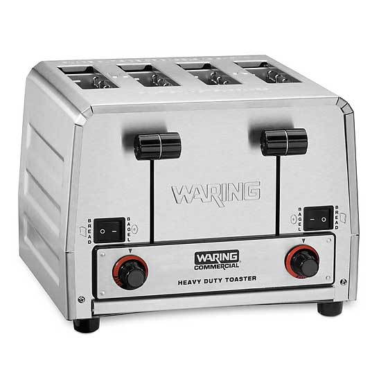 Waring Commercial 4 Slice Heavy Duty Switchable Bread Bagel Toast Toaster, 120 Volts.