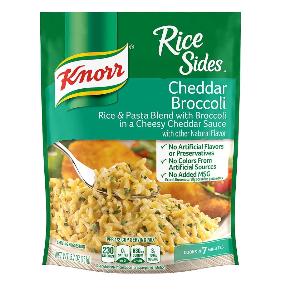Knorr Cheddar Cheese Broccoli - Rice Side, 5.7 Ounce -- 12 per case.
