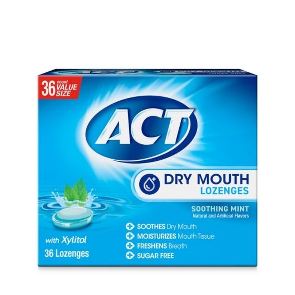 Act Soothing Mint Dry Mouth Lozenges with Xylitol, 36 count -- 24 per case